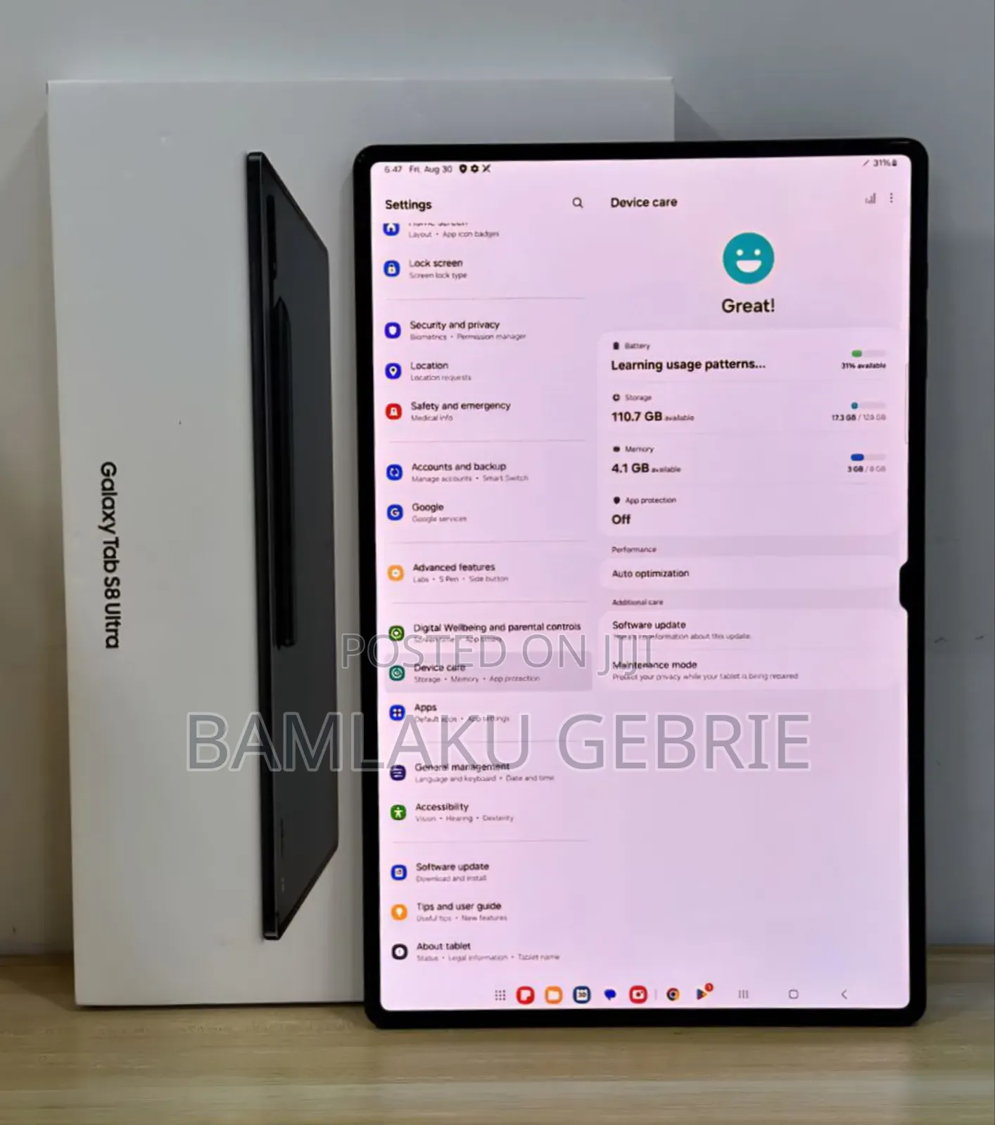 New Samsung Galaxy Tab S8 Ultra 256 GB Black