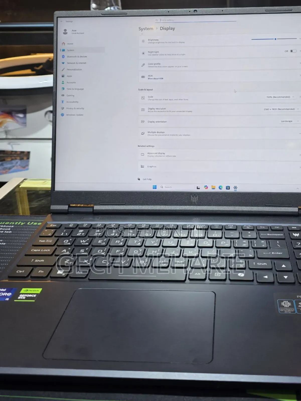 New Laptop Acer Predator Helios Neo 16 16GB Intel Core I9 SSD 1T