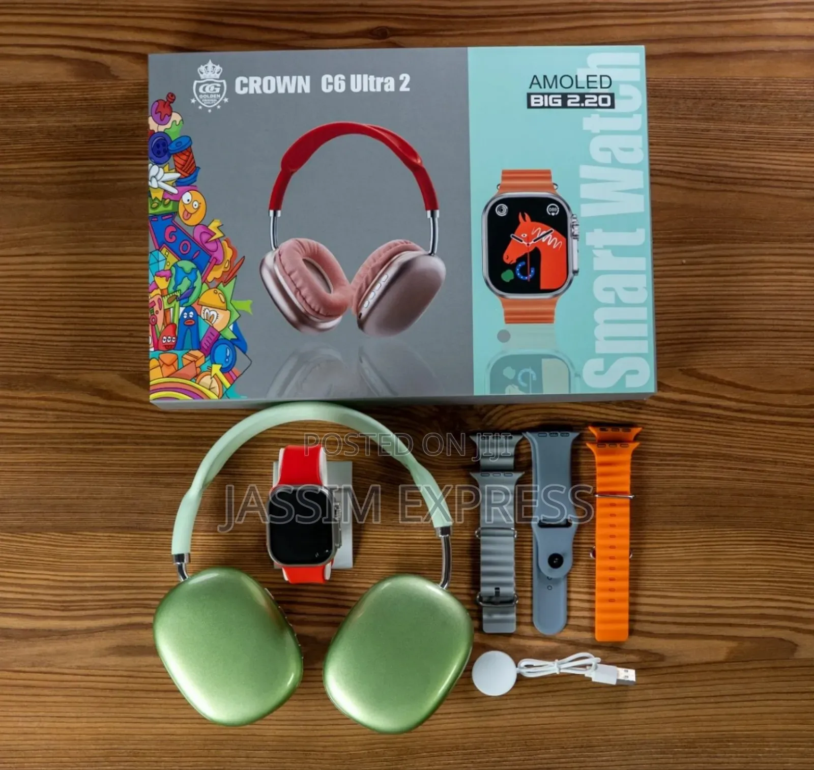 Ultra-2 Smart Watch 2.2 Inch Hd With Wireless Headset and 4 Straps