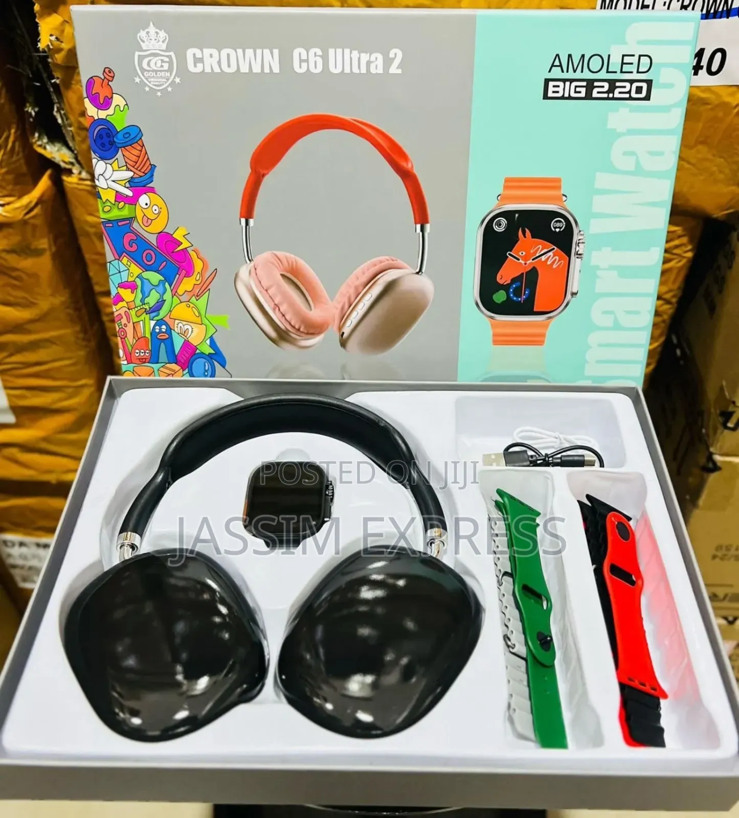 Ultra-2 Smart Watch 2.2 Inch Hd With Wireless Headset and 4 Straps