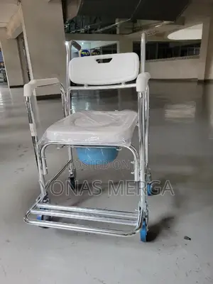 Photo - Toilet Chair率፺chair With Wheels With Foot Rest~櫥commode Chair峛፬toilet