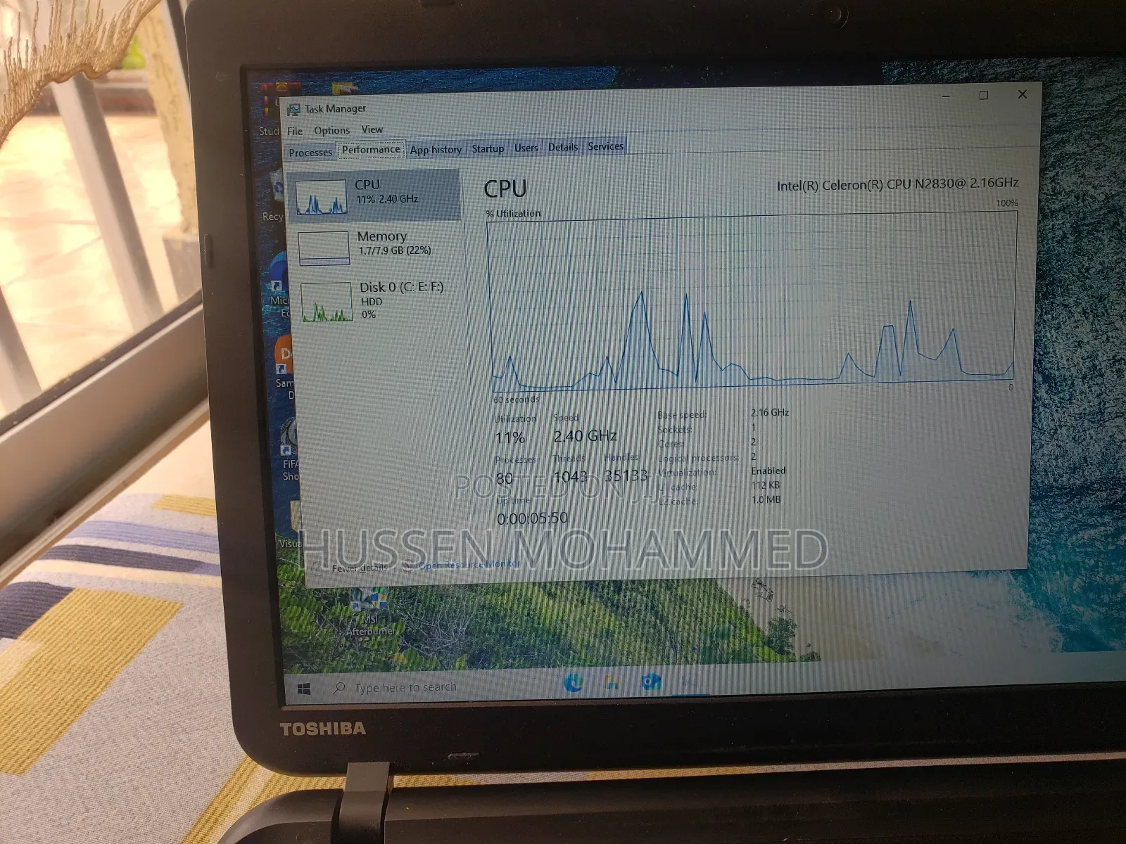 Laptop Toshiba Satellite C50 8GB Intel Celeron HDD 500GB