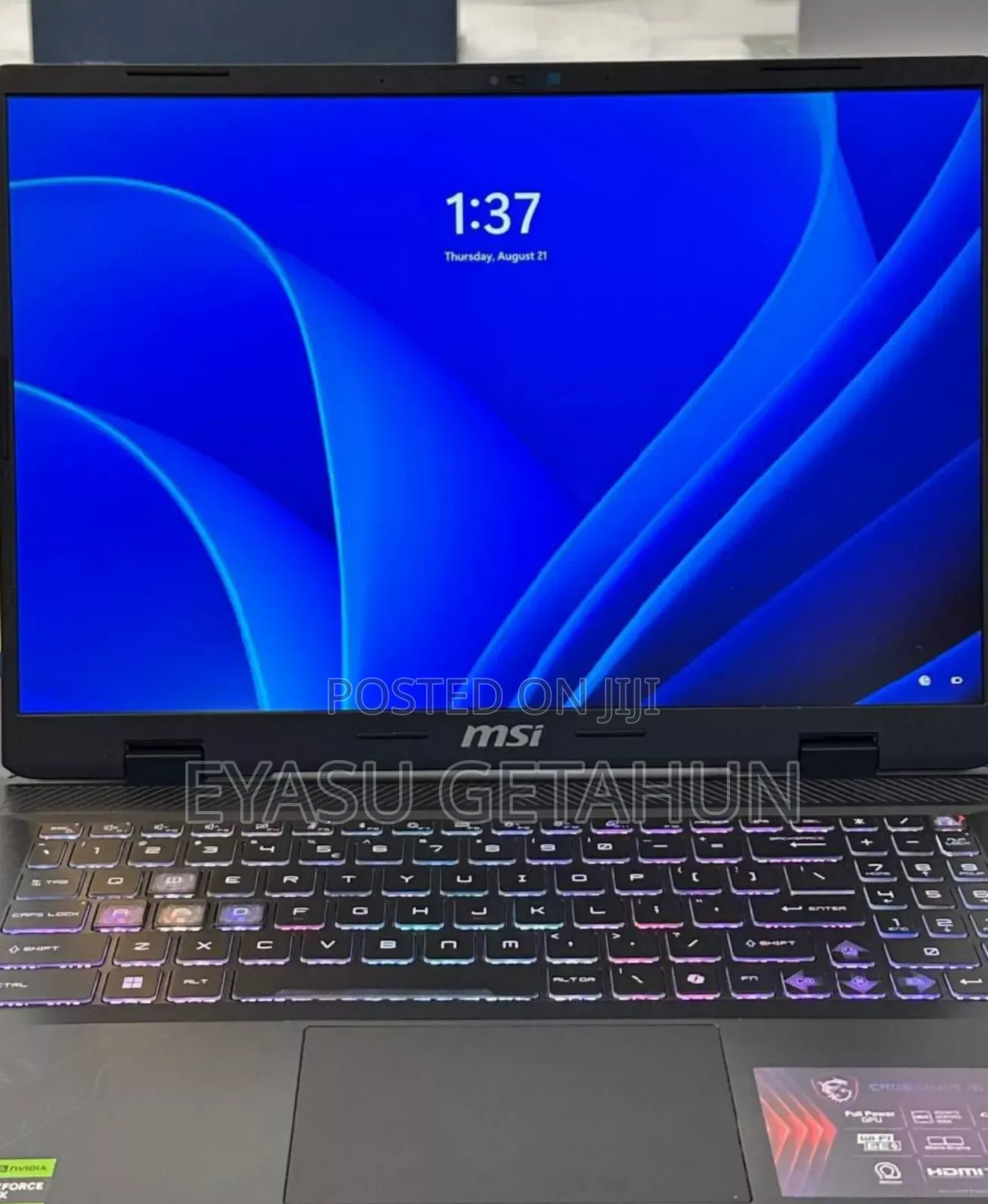 New Laptop MSI MSI Sword 15 16GB Intel Core I7 SSD 1T