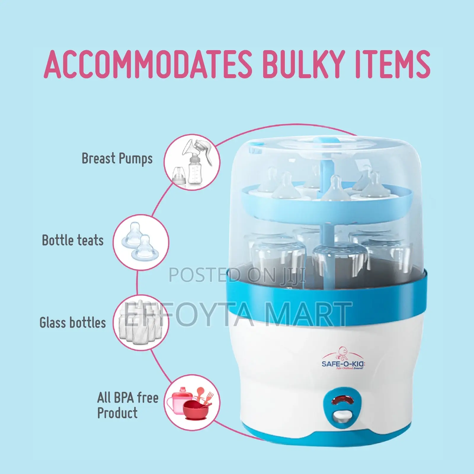 Baby Bottle Disinfecter Sterilizer ምቹ እና አስተማማኝ የጡጦ መቀቀያ