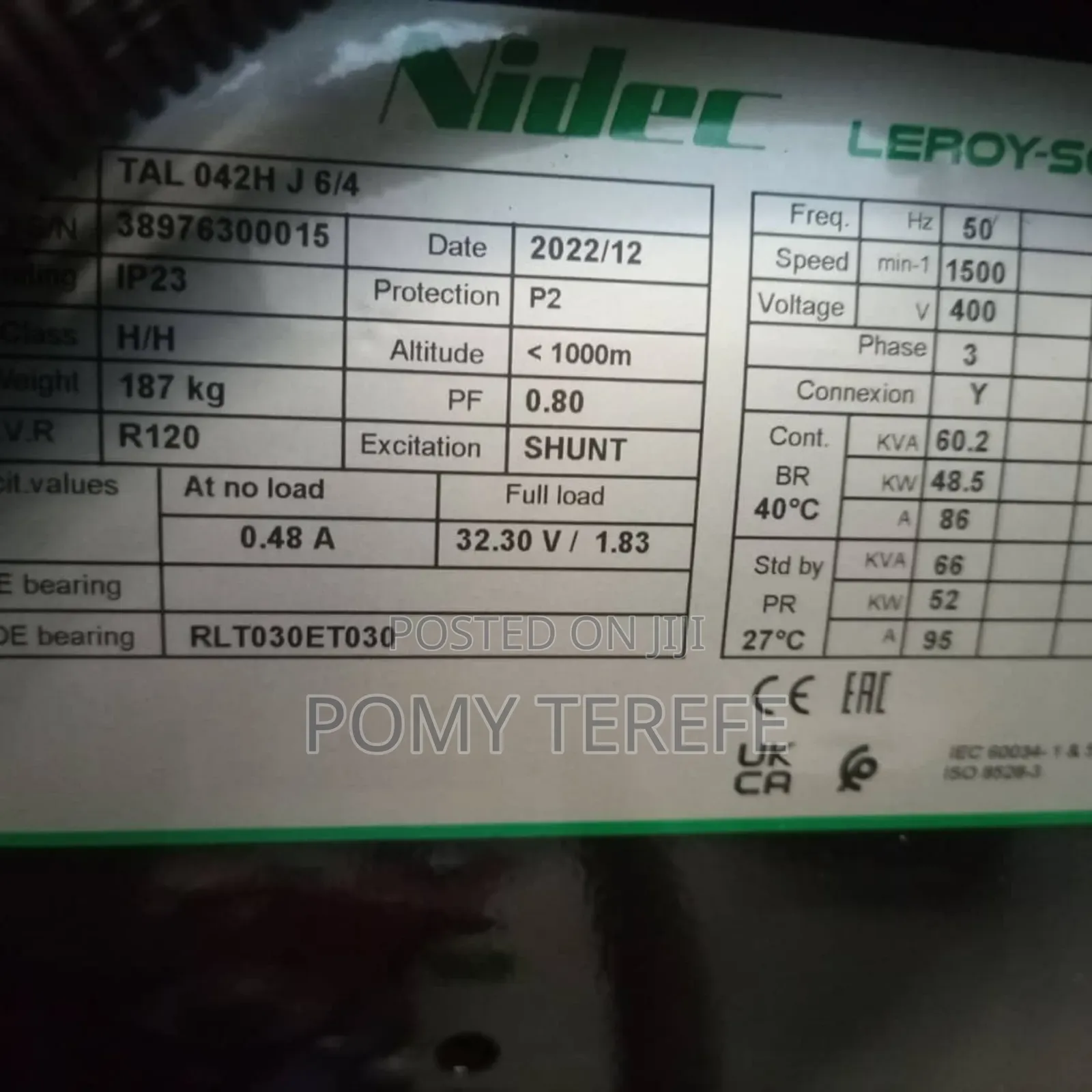 Perkins Silent Generator 60 Kva