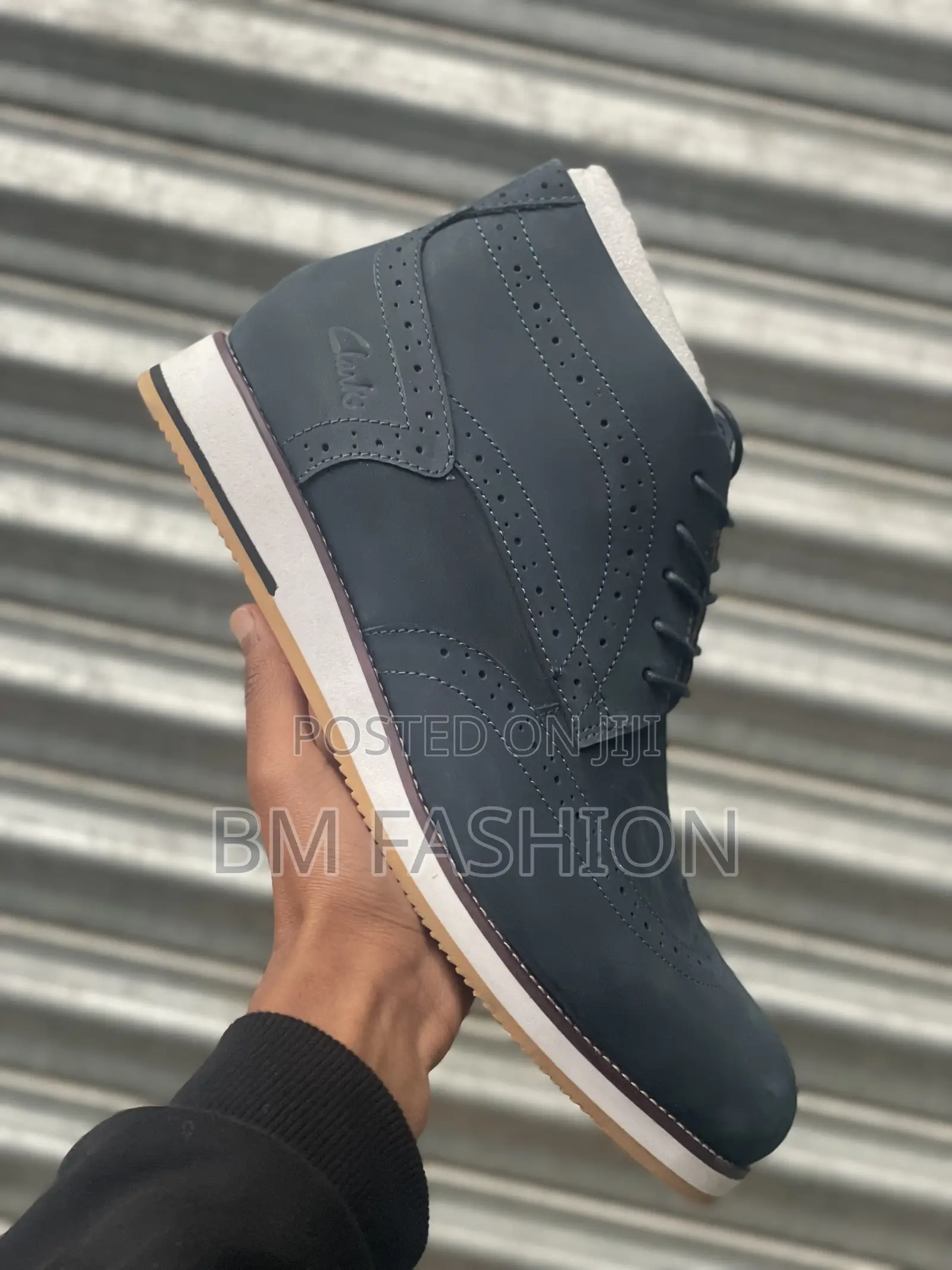 Genuine Clarks Chelsea Boots With Laces Blue Black