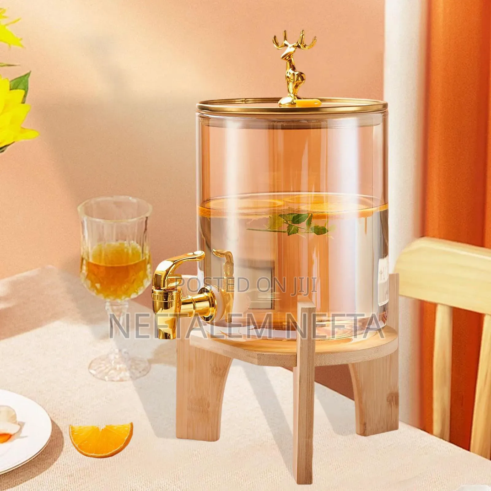 3 in 1 Glass Dispenser Jar With Stand Rack