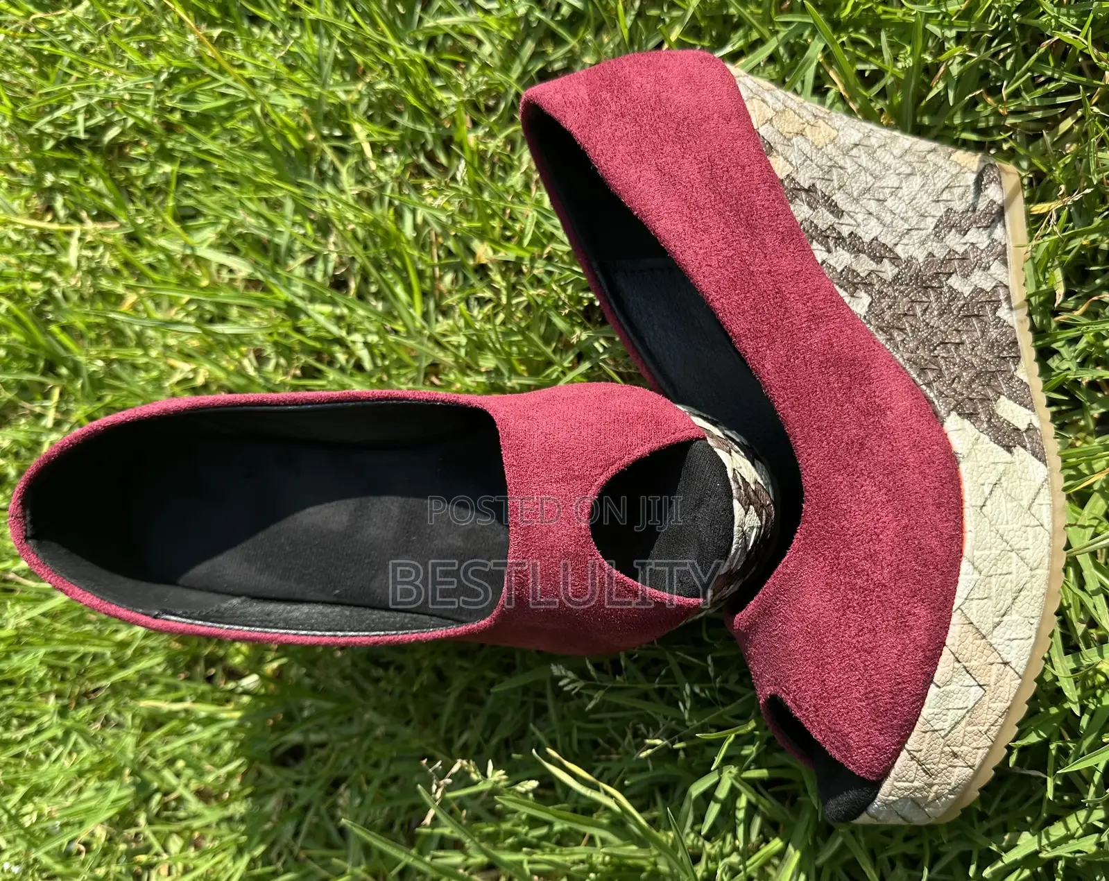 European American Plus Fish Mouth Wedge Heel High-Heeled Single Shoes