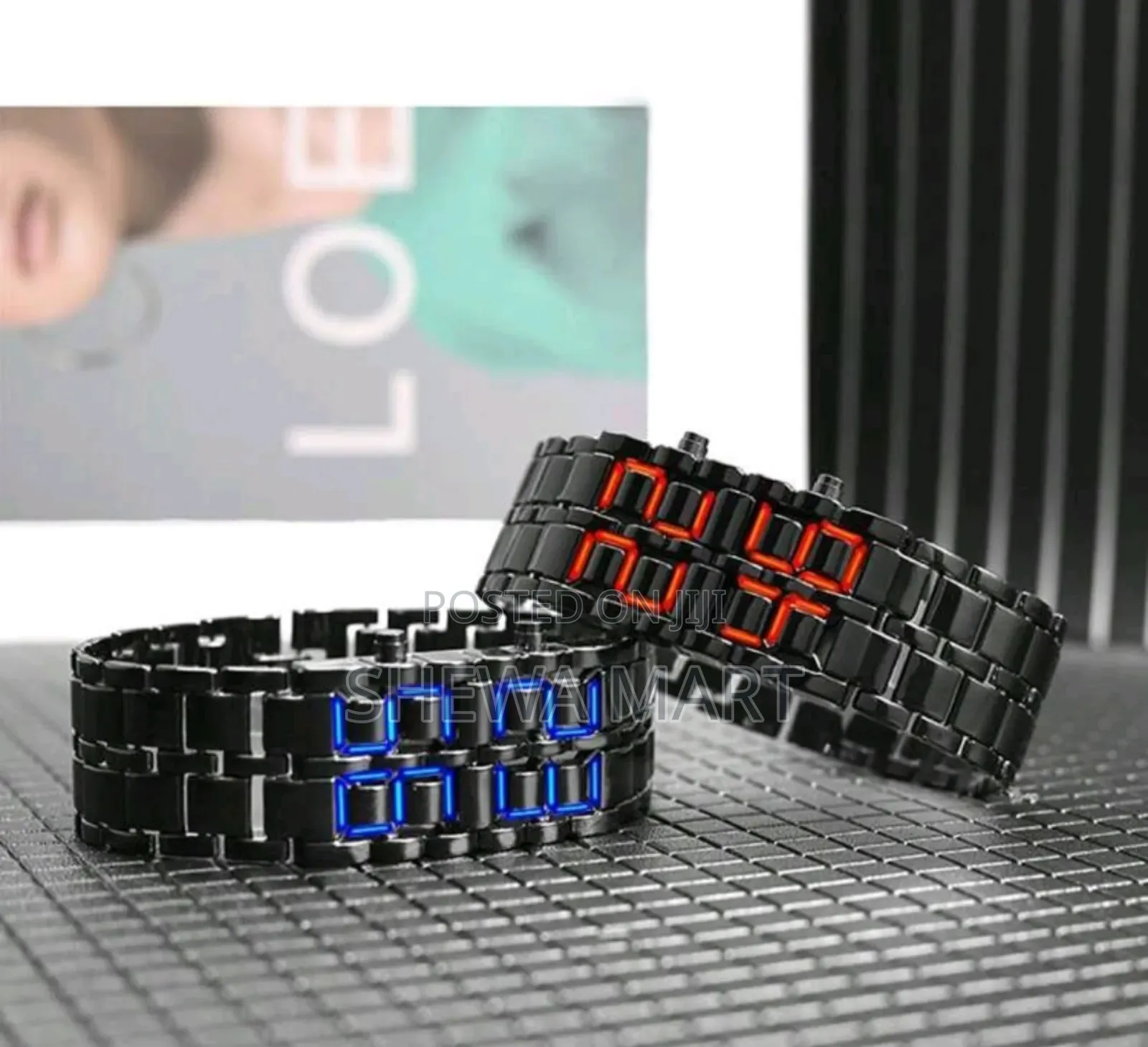 Fashionable New Stainless Steel Band Led Digital Wrist Watches for Men