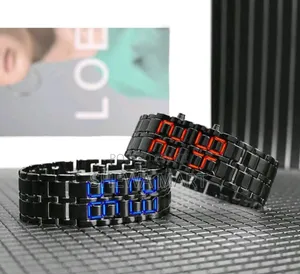 Photo - Fashionable New Stainless Steel Band Led Digital Wrist Watches for Men