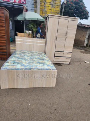 Photo - Bed(አልጋ)+Mattress(ፍራሽ)+Closet(ቁምሳጥን)=29000br.