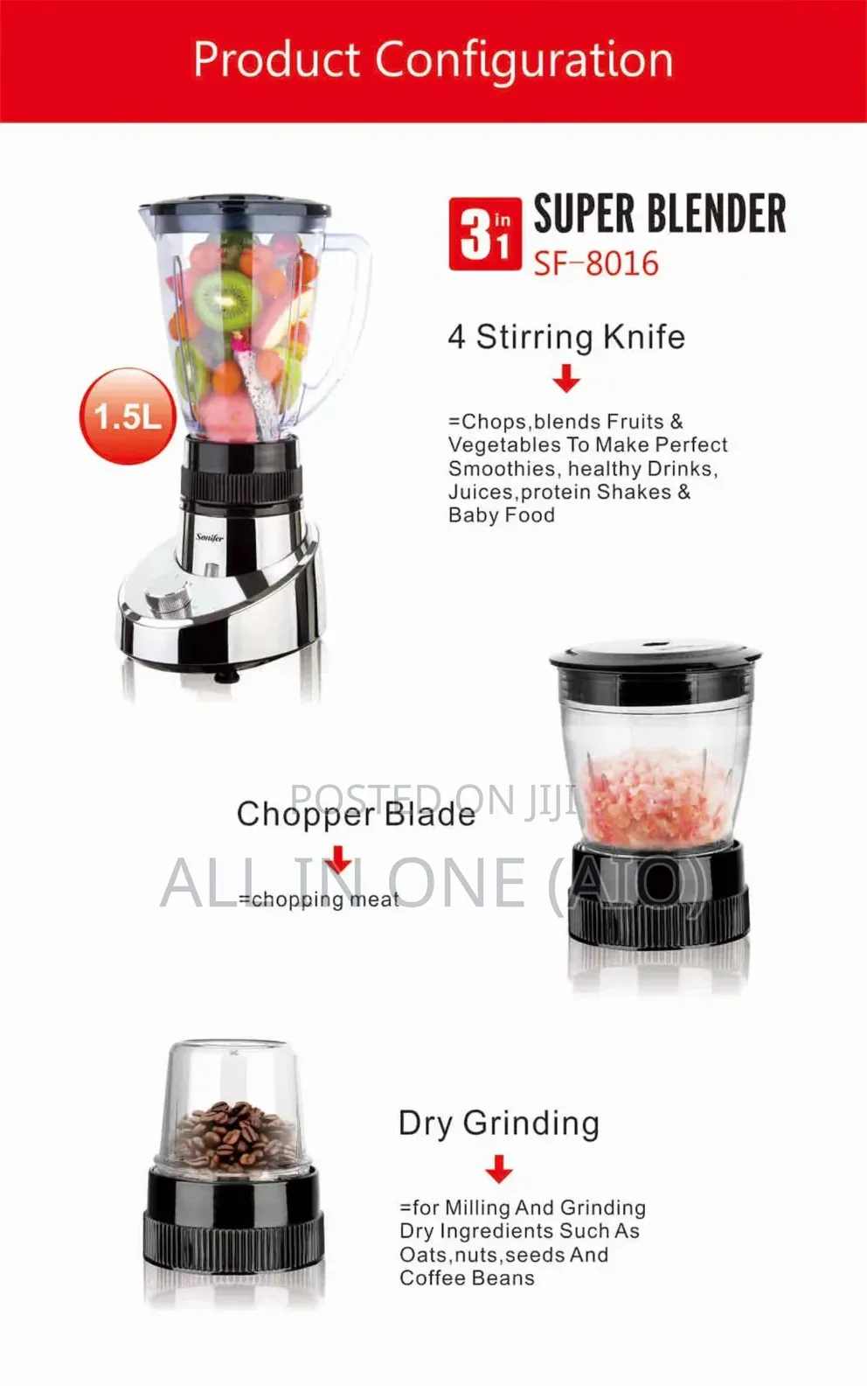 Sonifer 3 in 1 Juicer