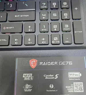 New Laptop MSI Raider GE78 16GB Intel Core I9 SSD 1T