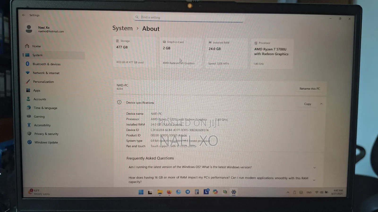 Laptop Lenovo IdeaPad 1 24GB AMD Ryzen 7 SSD 512GB