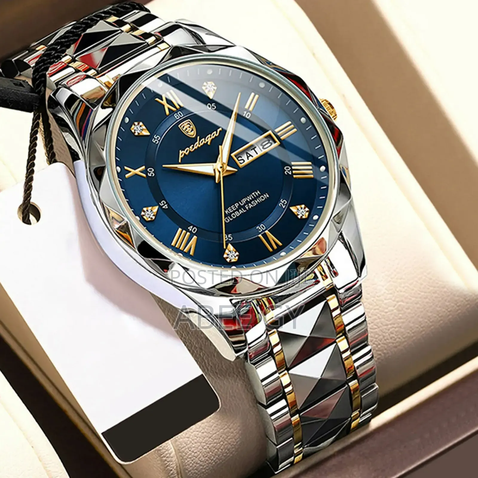 Poedagar Men Wristwatch Stainless Steel Mens Sports Quartz