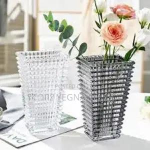 Medium Luxurious Crystal Cylinder Glass Flower Vase