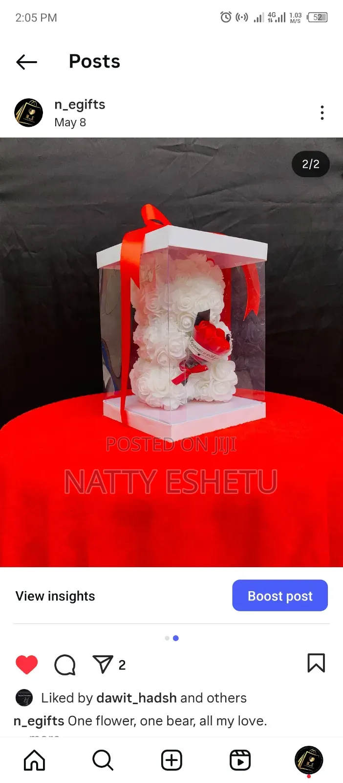 Artificial Rose Teddy Bear