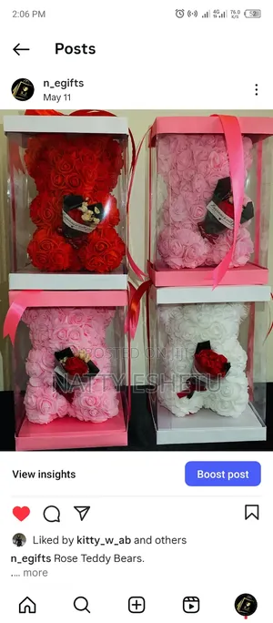 Artificial Rose Teddy Bear