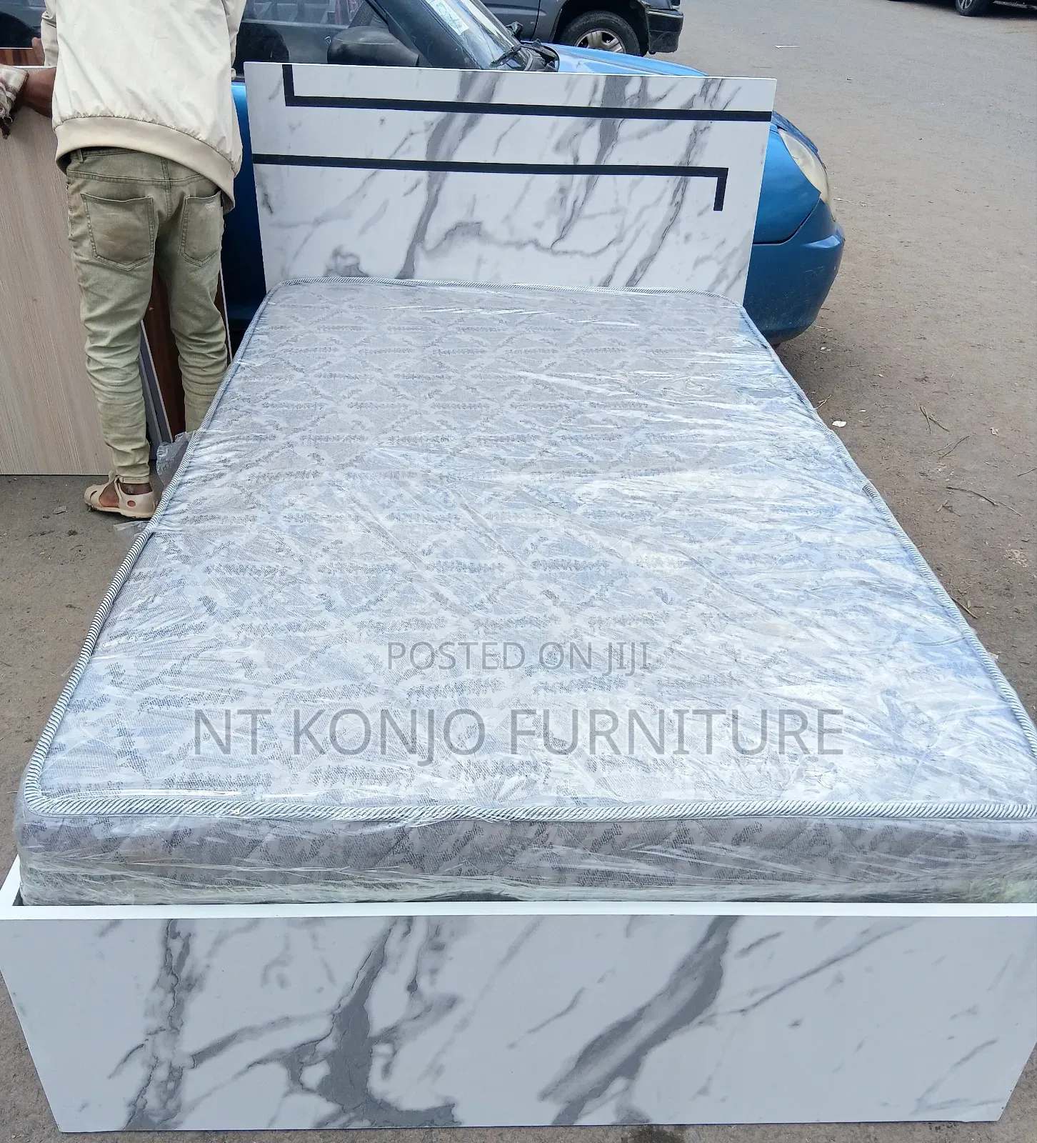 1.20 Meter Laminet Bed (ላሚኔት አልጋ) ከ ፍራሽ ጋር