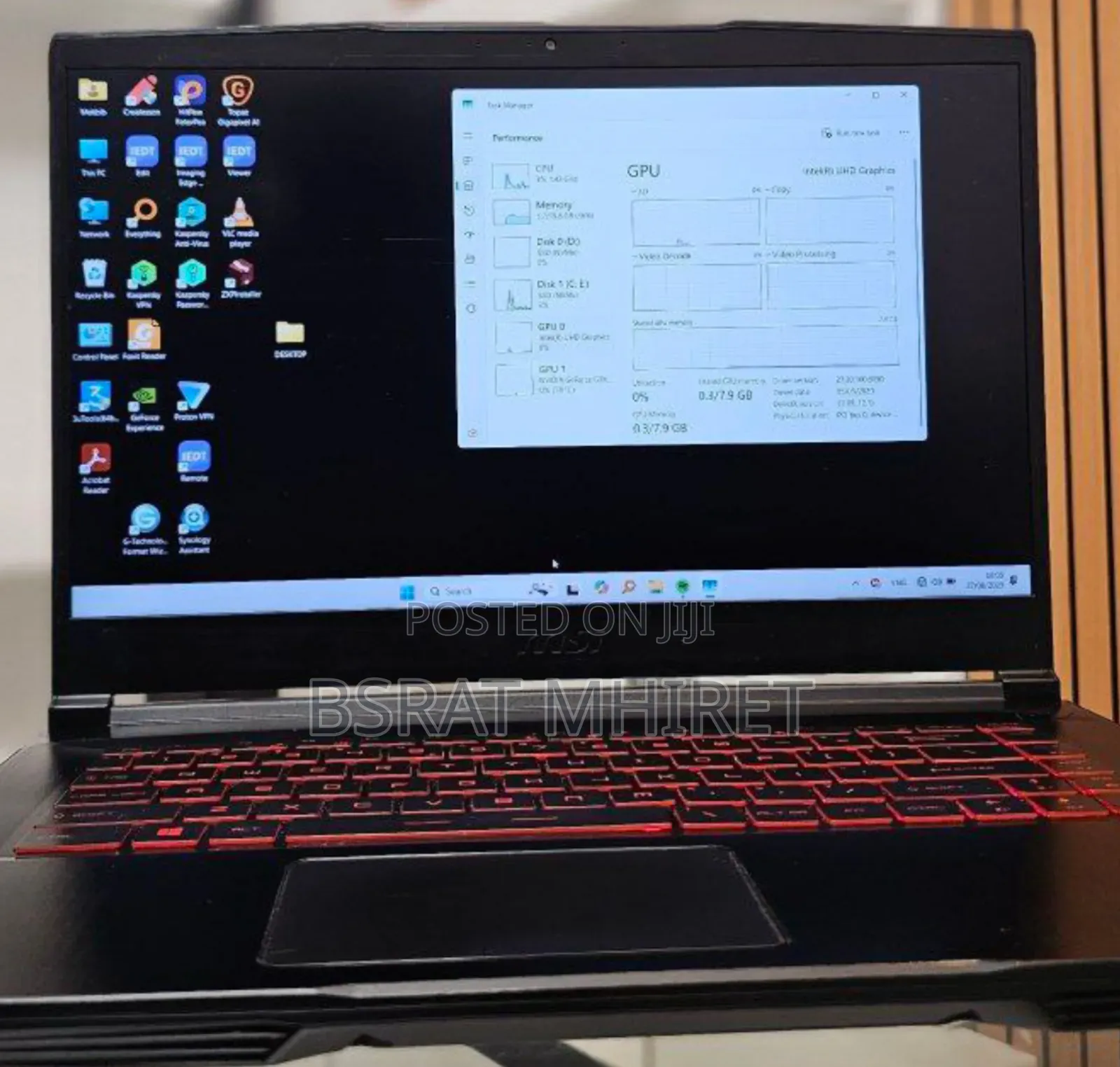 New Laptop MSI GF63 16GB Intel Core I7 SSD 1T