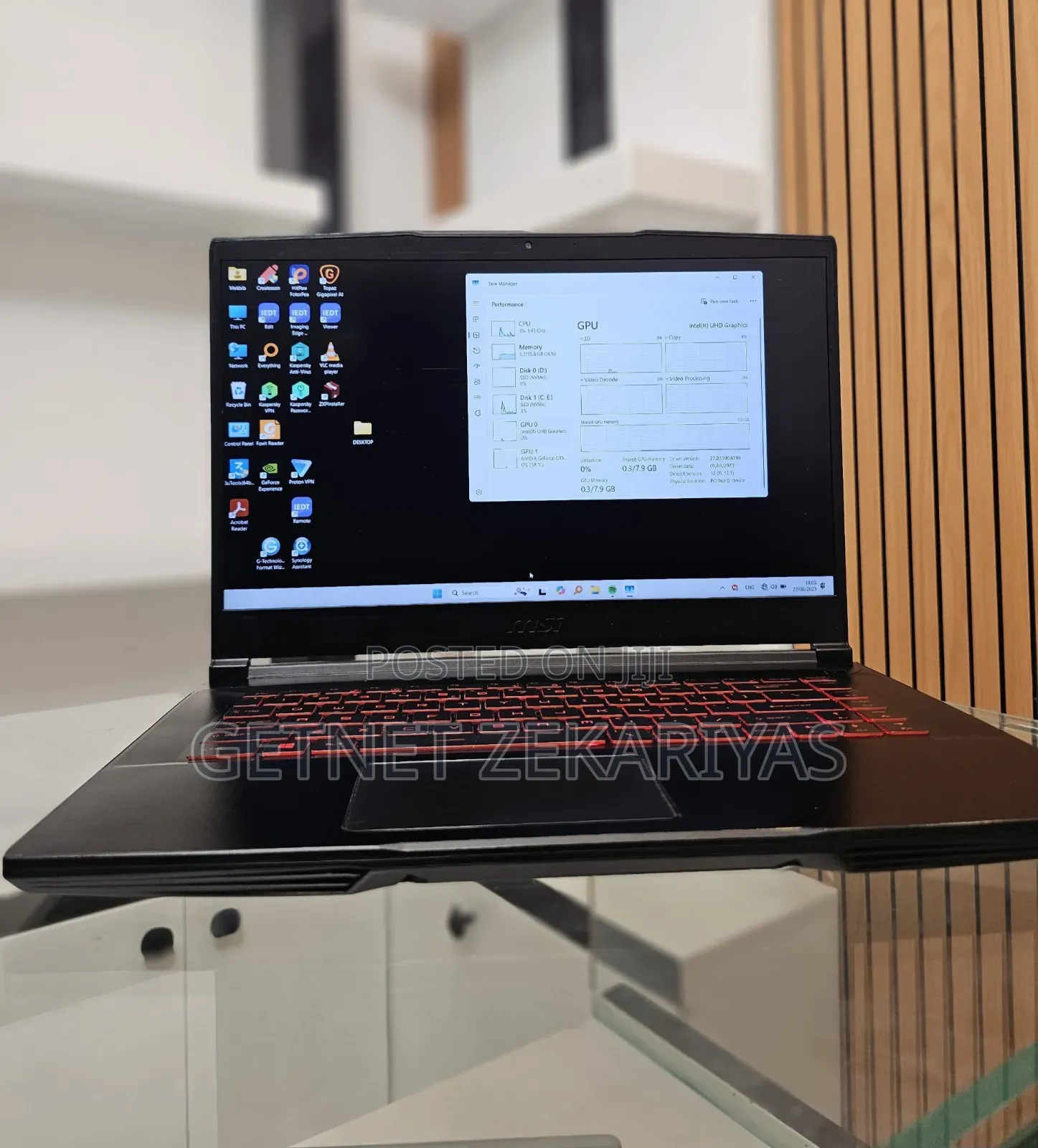 New Laptop MSI 16GB Intel Core I7 SSD 1T