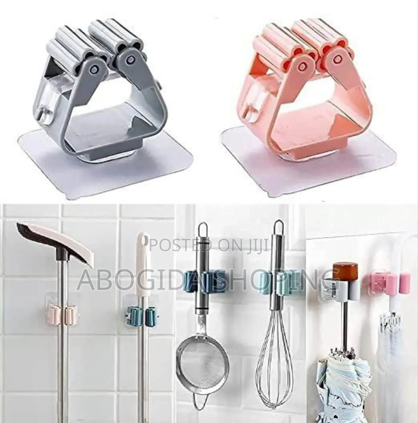 2pcs Punch-Free Wall-Mounted Strong Mop Hook,