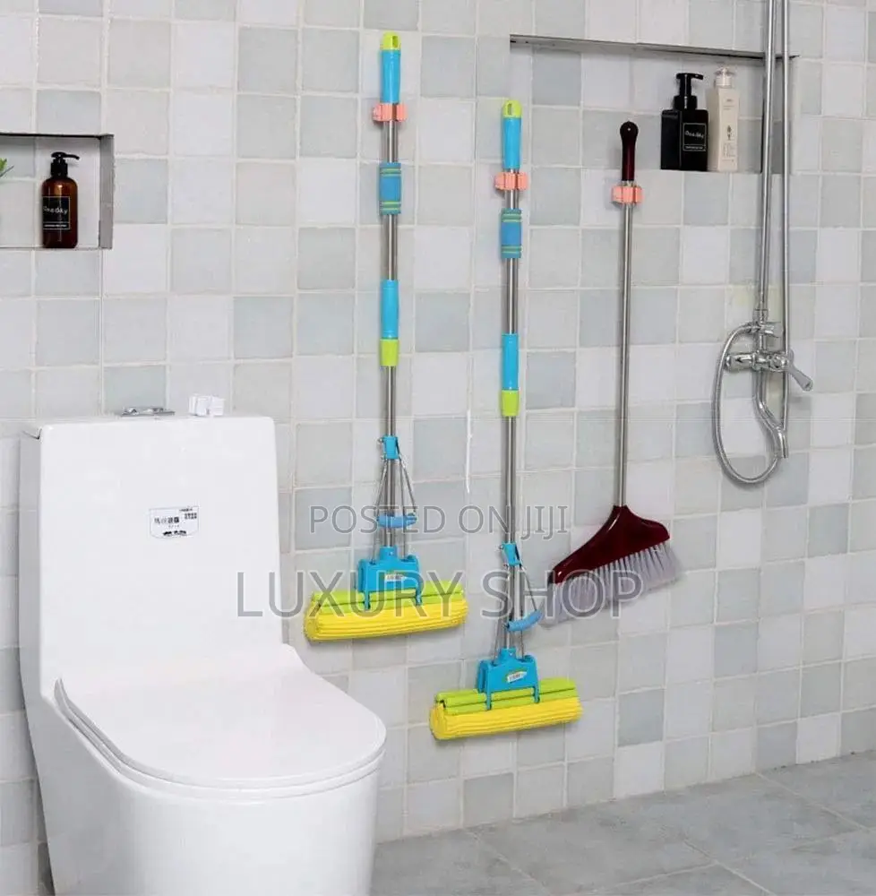 2pcs Punch-Free Wall-Mounted Strong Mop Hook,