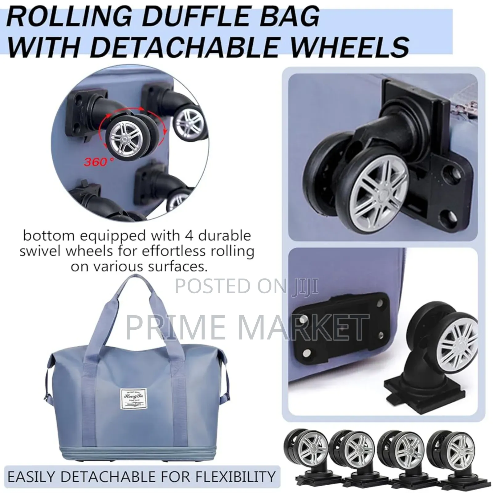 Universal Wheel Travel Bag Light Portable Big Storage Duffel Bag