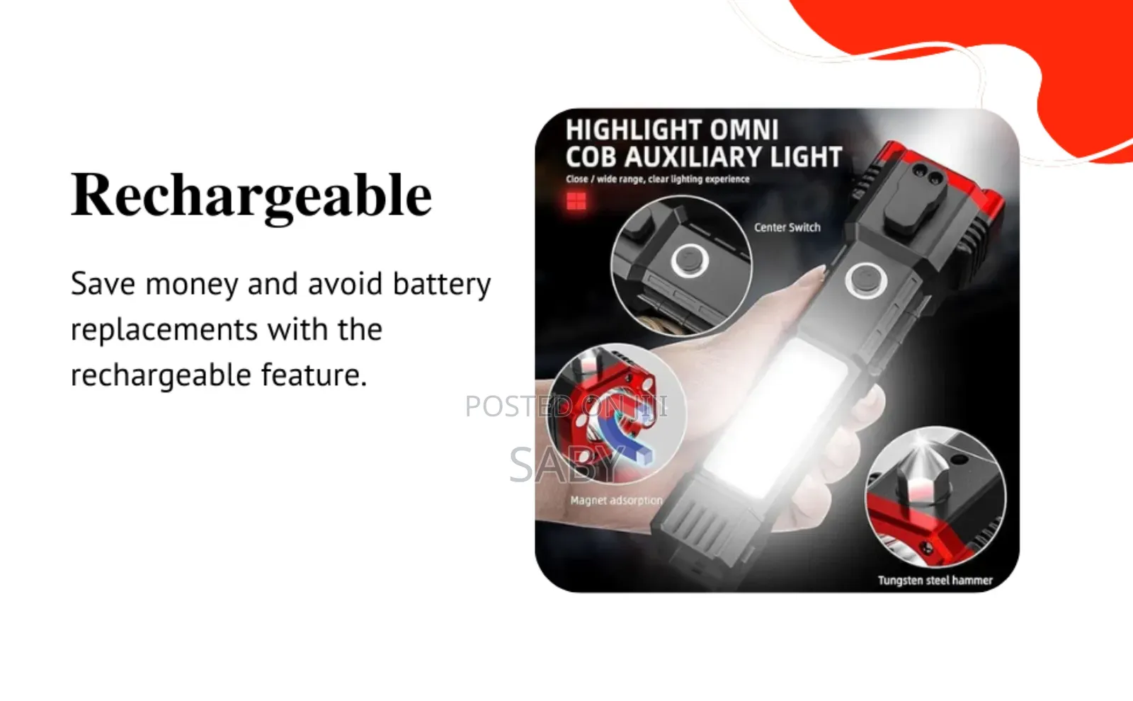 መብራት ሲጠፋ ብዎ አዲስ የእጅ ባትሪ በቻርጀር የሚሰራ
ለመያዝ ቀላል እና ቀልጠፍ ያለች