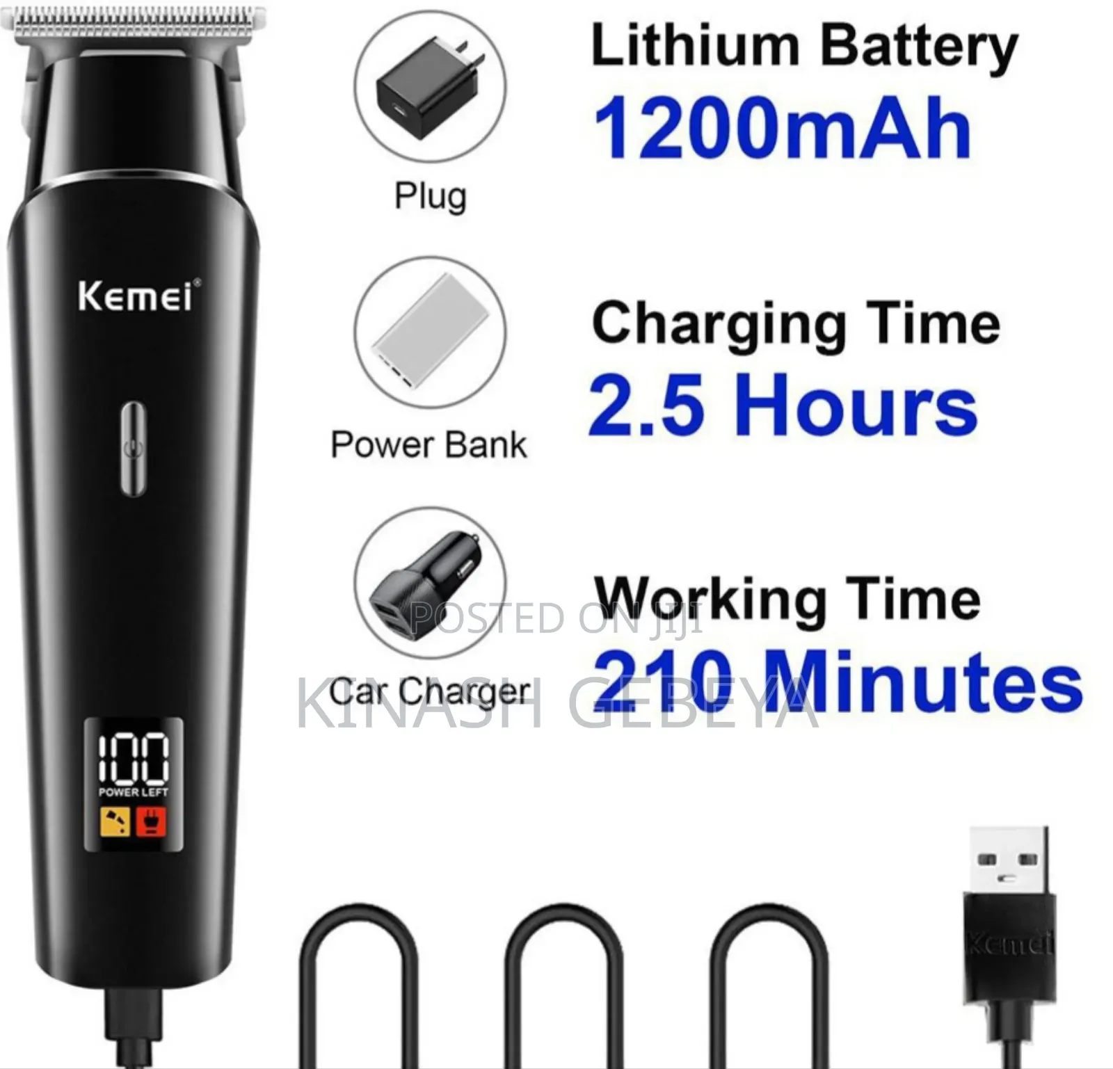 Kemie High Quality Hair Clipper(የፀጉር ቶንዶስ)