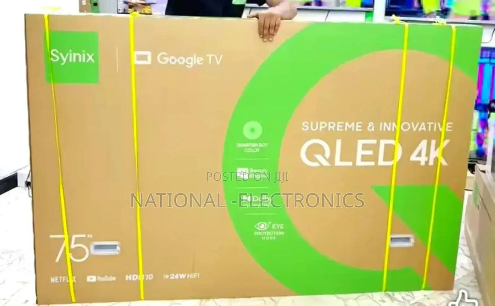 Syinix 75 Inch Tv Smart Qled Uhd Frameless A.Droid Tv