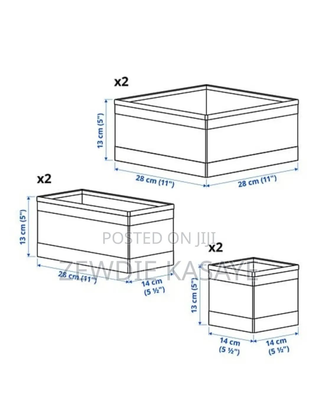 Ikea Drawer Organizer Box, Set of 6, White