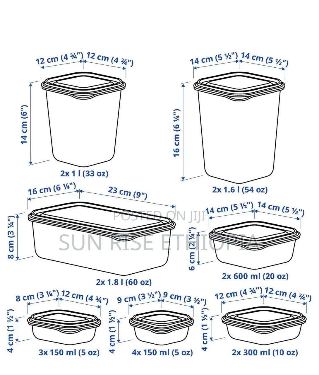 Ikea Food Container, Set of 17, Green