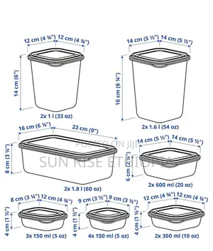 Ikea Food Container, Set of 17, Green