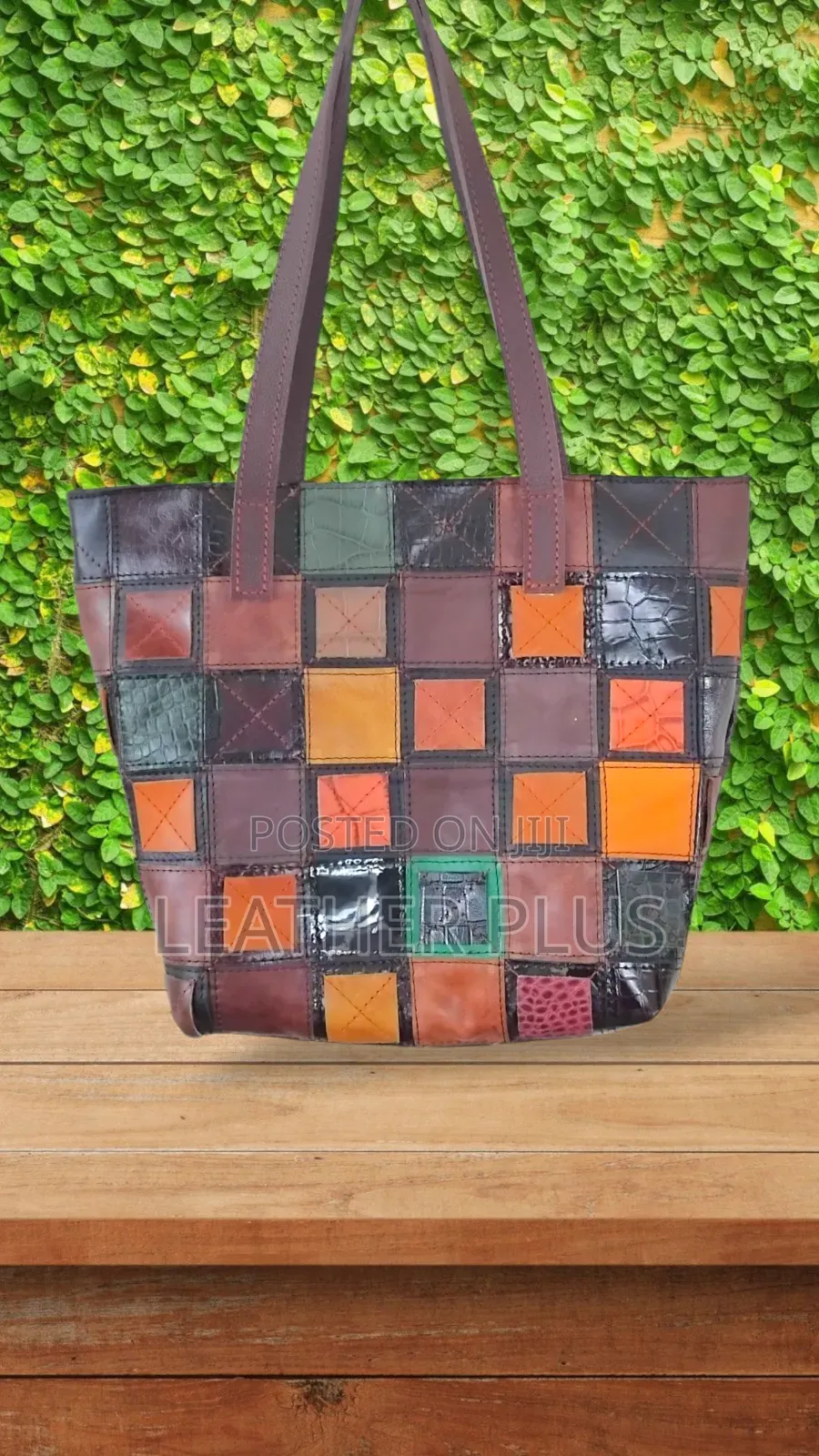 Multi-Color Genuine Leather Tote