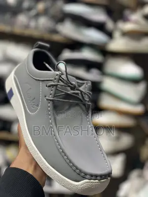 Clarks Gray Quality Loafers Mens Flat Shoes