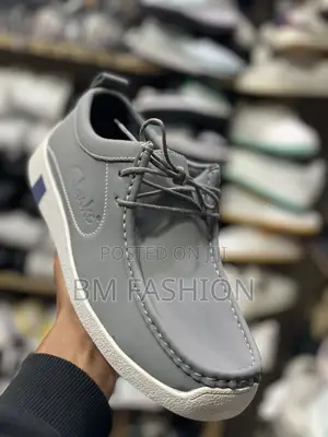 Clarks Gray Quality Loafers Mens Flat Shoes