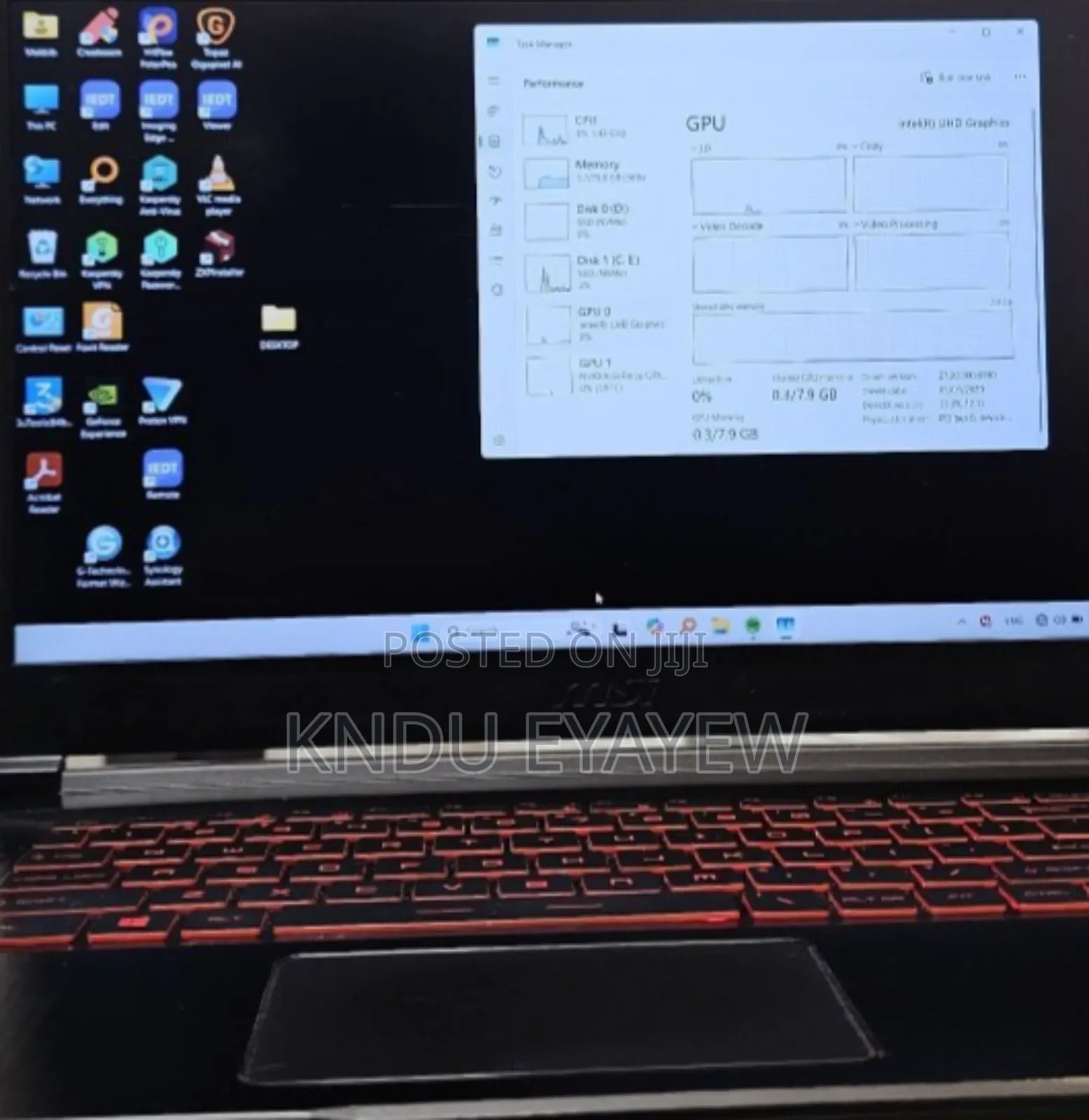 New Laptop MSI GF63 16GB Intel Core I7 SSD 1T