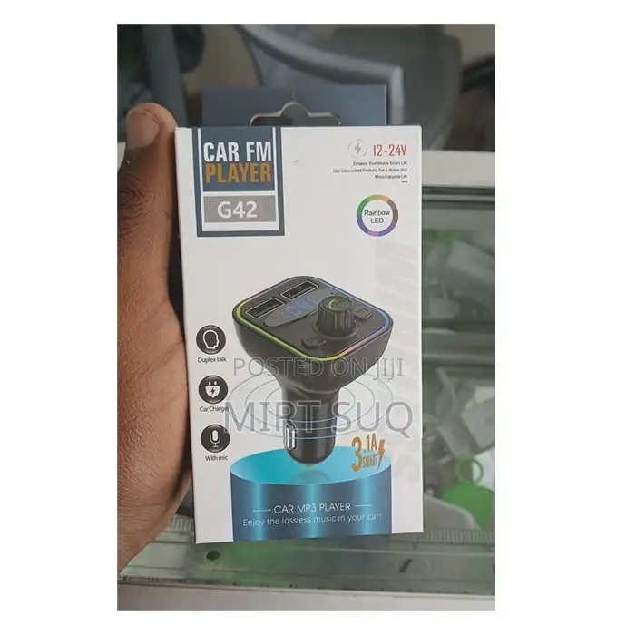 Multifunction Wireless Car Fm Player With 7 Color Led Rgb Light