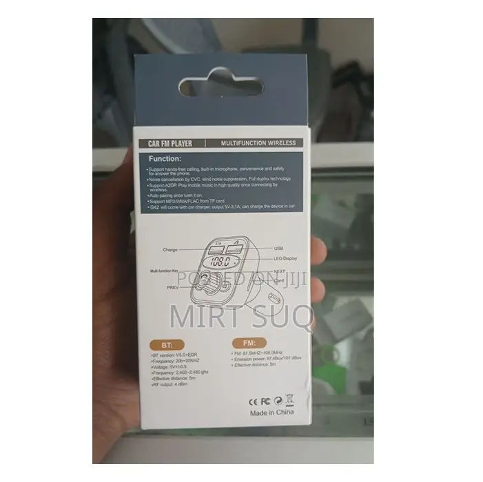 Multifunction Wireless Car Fm Player With 7 Color Led Rgb Light