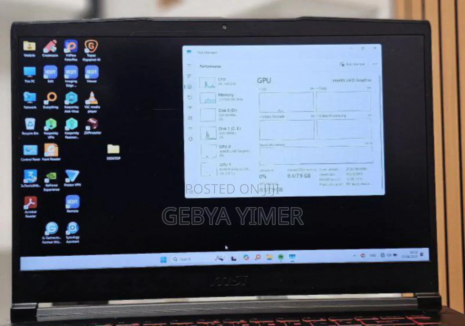 New Laptop MSI GF63 16GB Intel Core I7 SSD 1T