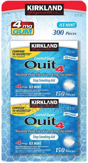 ሲጋራ ለማቆም የሚረዳ ማስቲካ, Nicotine' Gum 4mg (Quit4)
