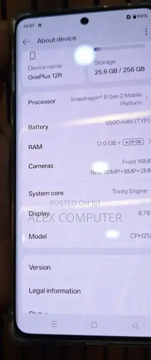New OnePlus 12R 256 GB