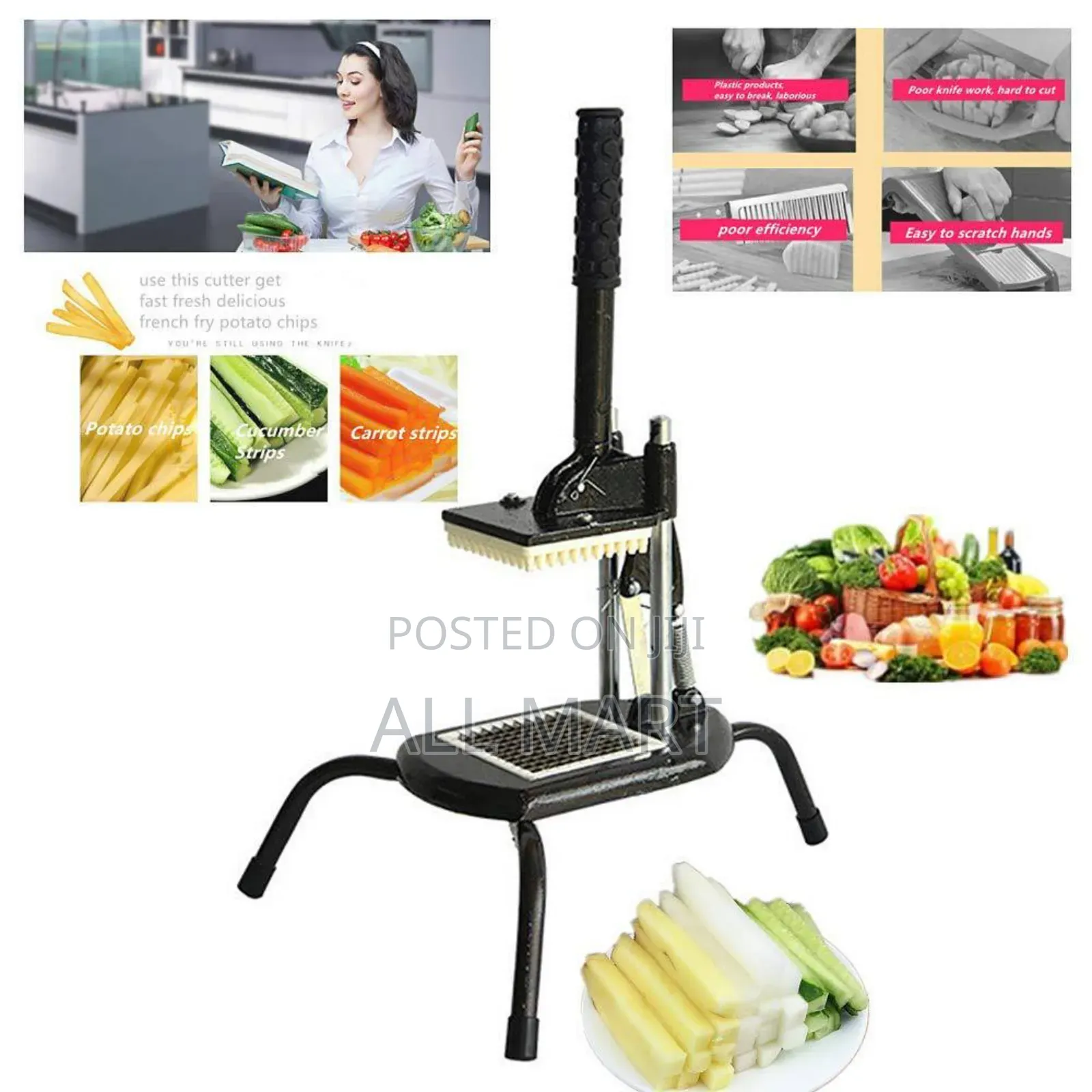 French Fry Cutter Potato Chipper Slicer With Blade