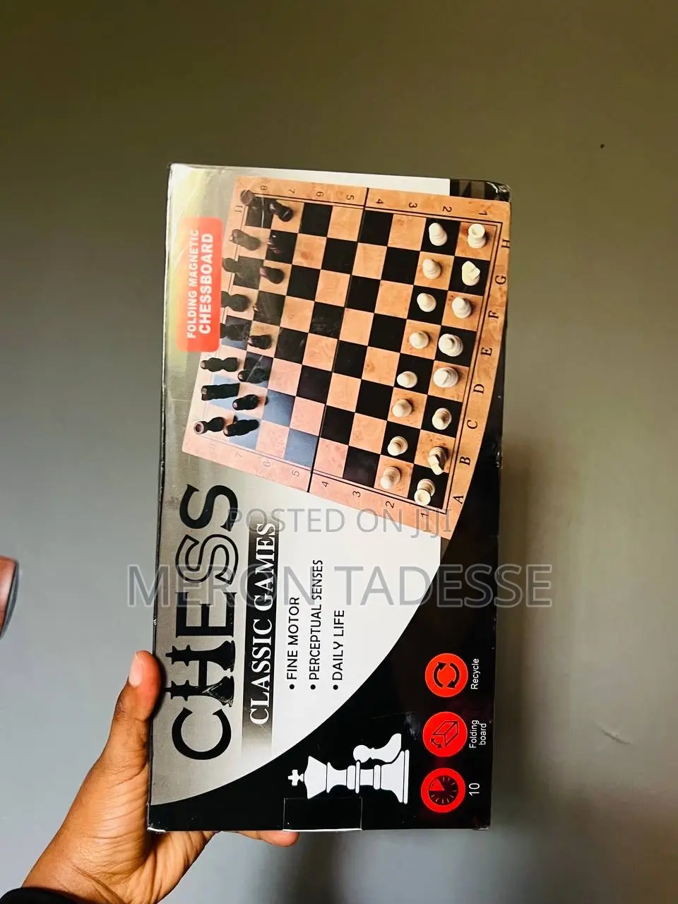 3in1 Wooden [Chess+Checkers +Backgammon ] [ ቼዝ +ዳማ+ባክጋመን ]30cm X 30cm