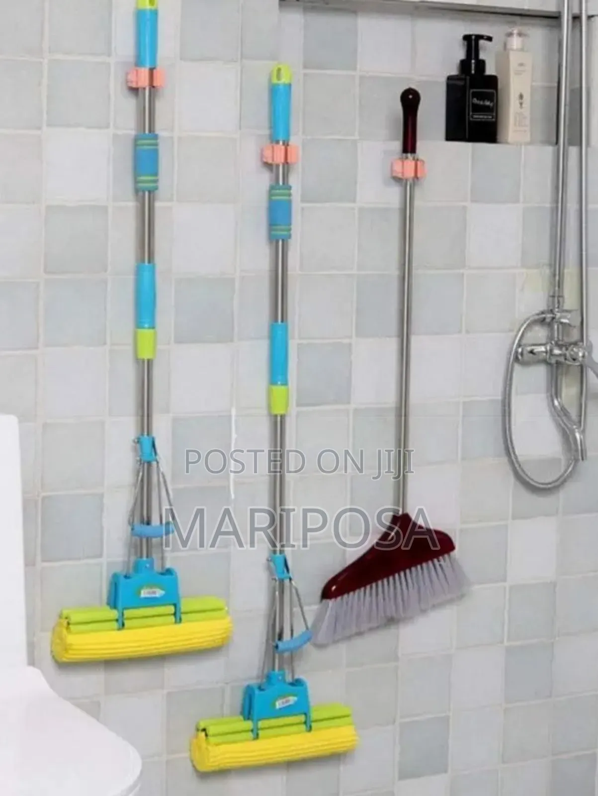 2pcs Punch-Free Wall-Mounted Strong Mop Hook,
