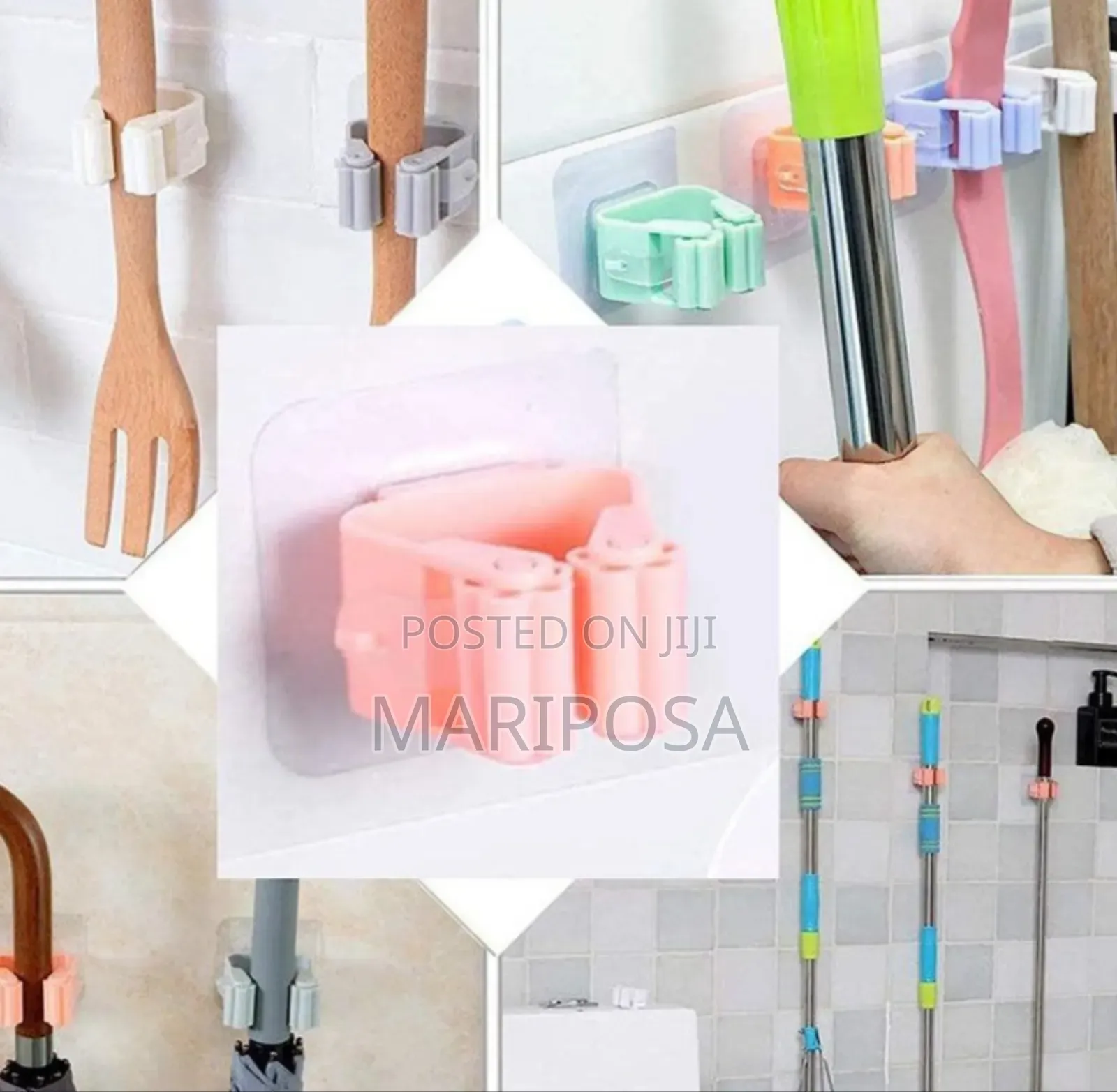 2pcs Punch-Free Wall-Mounted Strong Mop Hook,