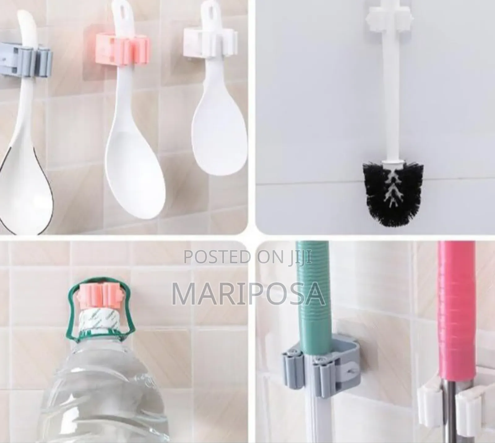 2pcs Punch-Free Wall-Mounted Strong Mop Hook,