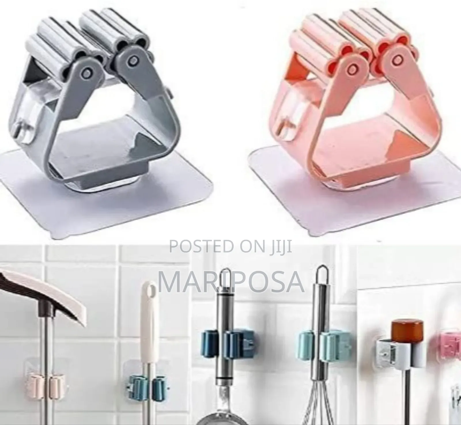 2pcs Punch-Free Wall-Mounted Strong Mop Hook,