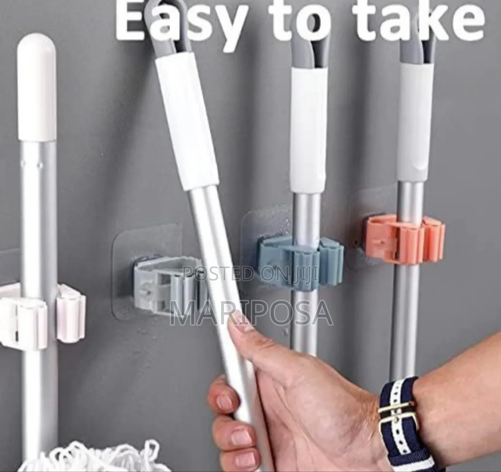 2pcs Punch-Free Wall-Mounted Strong Mop Hook,